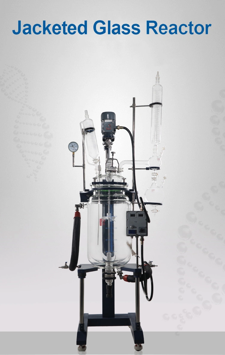 China 10L 20L 50L 100L Glass-Lined Medical Laboratory Equipment Chemical Agitator Tank Double Layer Batch Jacketed Glass Reactor Price